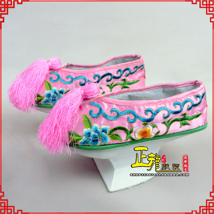 宣武京越剧戏鞋花盆底清朝皇后贵妃宫女花盆底 旗鞋