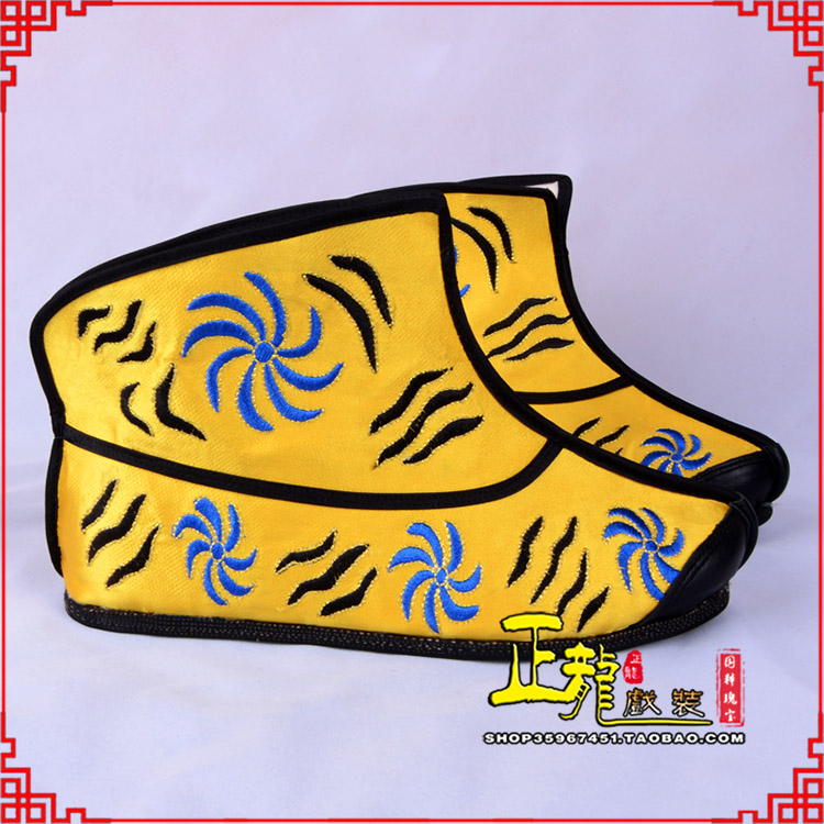 宣武.美猴王靴子虎纹靴金黄快靴 猴鞋