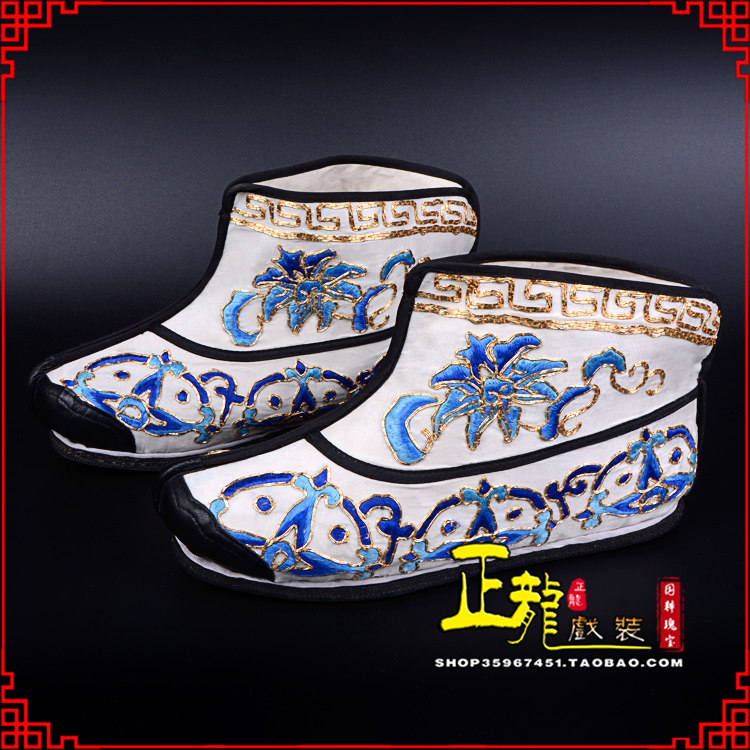 宣武三岔口武生薄底 手绣绣花快靴