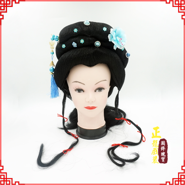 宣武戏剧服装京剧越剧小旦花旦丫鬟假发 小姐头套